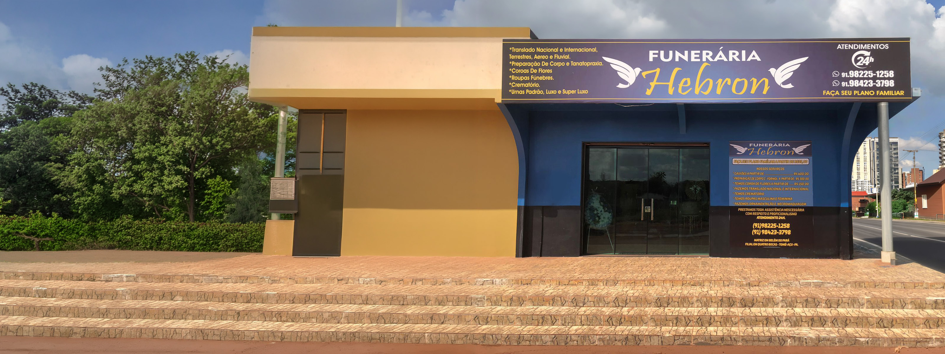 Fachada da Funerária Hebron em Belém
